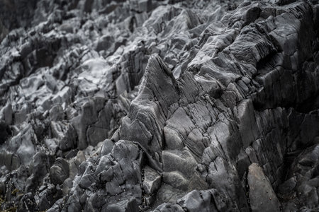 Basalt rock background. Western Iceland nature. Selective focusの写真素材