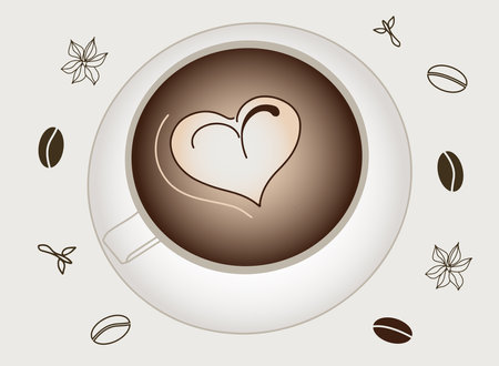 Coffee Cup in the style of flat designのイラスト素材