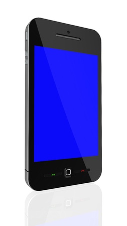Phone side view and front view on white backgroundの写真素材