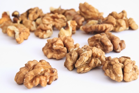 Nuts isolated on whiteの写真素材