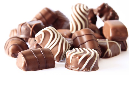 chocolate candy isolated on whiteの写真素材