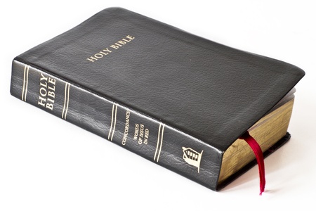 Holy Bible isolated on white の写真素材