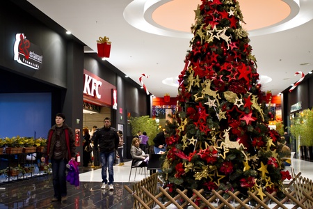 Braila, Romania- December 10, 2011: One of so many KFC stores in Romania, KFC is one of the most popular American franchises in Romania.のeditorial素材