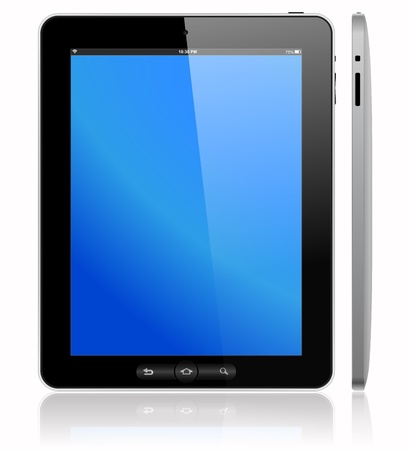 Black Tablet PC isolated on white backgroundのイラスト素材