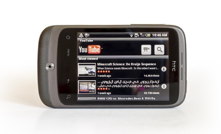 HTC SHOWING HOME PAGE YOUTUBEのeditorial素材