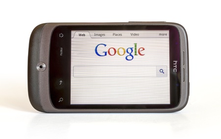 HTC SHOWING HOME PAGE GOOGLEのeditorial素材