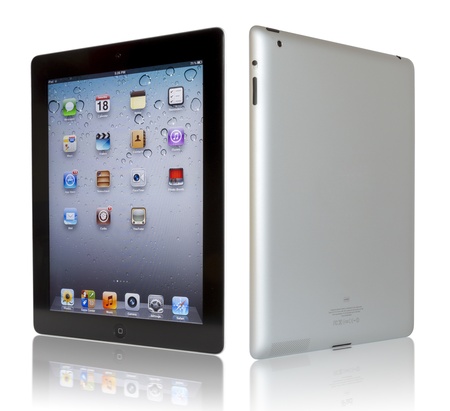 Wi-Fi + 4G iPad 3 with iOS 5.1 by Apple Inc, the third generation iPad was released for sale by Apple Inc on March 16, 2012. The New iPad 3 boasts a stunning retina display.のeditorial素材