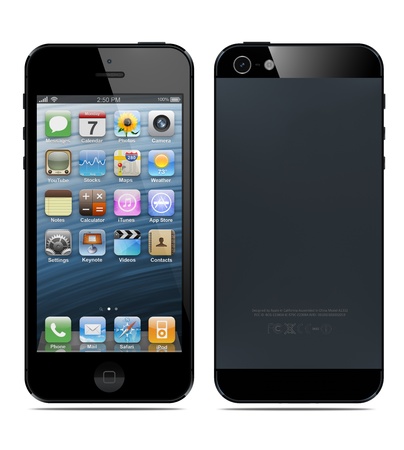 Galati, Romania- September 12, 2012: New Apple iPhone 5 was released for sale by Apple Inc on September 12, 2012. のeditorial素材