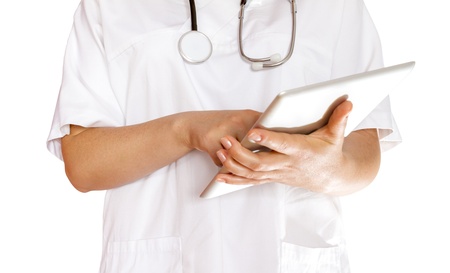 Female doctor using Tablet PC.の写真素材