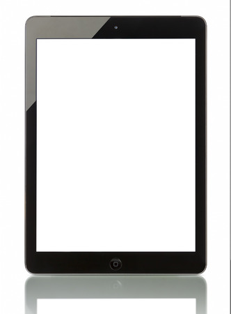 Galati, Romania - October 16, 2014: Apple iPad Air Wi-Fi + Cellular displaying blank screen. Launch Date of this fifth generation iPad was 1 November 2013.のeditorial素材