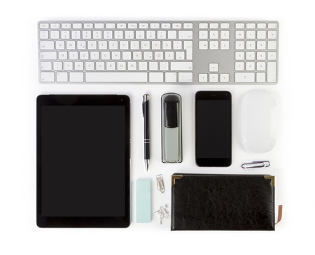 Blank Corporate ID Set on white background. Photo. Template for branding identity. For graphic designers presentations and portfolios.の写真素材