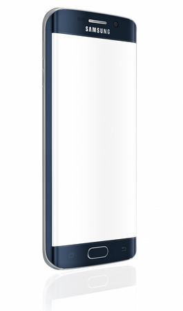 Samsung Galaxy S6 Edge is the first device with dual-curved glass displayのeditorial素材