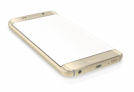 Samsung Galaxy S6 Edge is the first device with dual-curved glass displayのeditorial素材