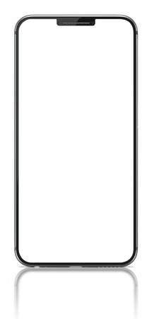 Smartphone with big screen and blank screen on white background
の写真素材