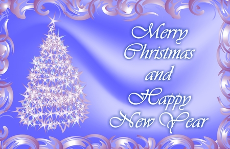 Wishes for Christmas and the New Year. Christmas card. Gift. Purple.の写真素材