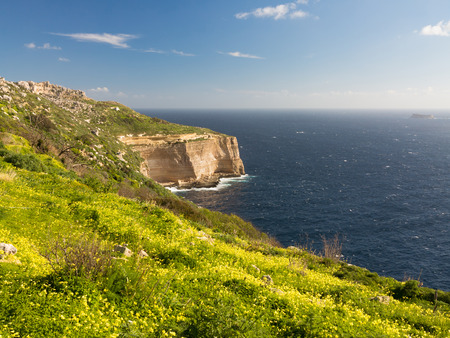 View to the Dingli Cliffs, Malta in springtimeの写真素材