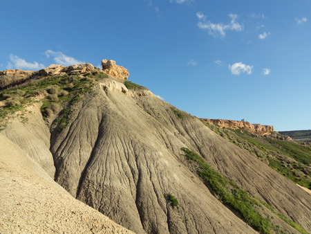 Sandy cliffs at the south coast of Maltaの写真素材