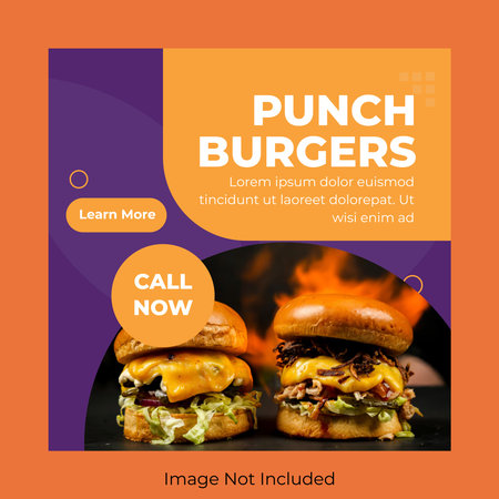Social Media Post Template: Burger menu designのイラスト素材
