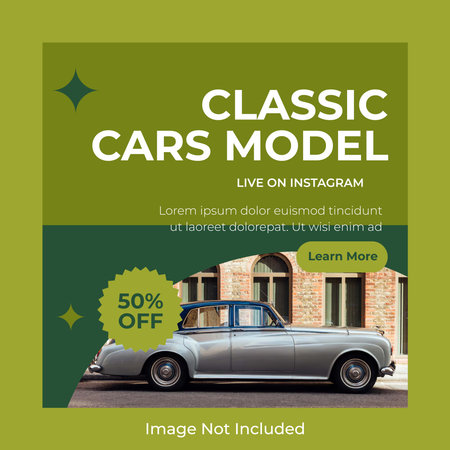 Classic car sale poster design template with a vintage carのイラスト素材