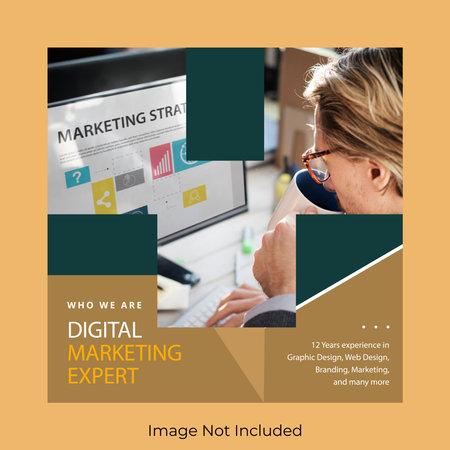 Social Media Post Template: Marketing Strategy, Branding, Commercial Advertisement Concept.のイラスト素材