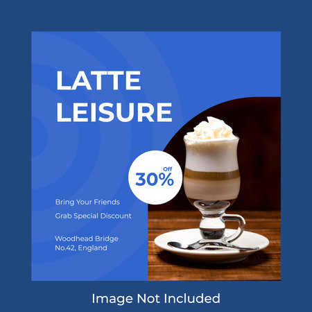 Social Media Post Template: Latte Leisureのイラスト素材