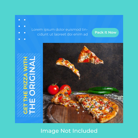 Pizza menu design template for restaurant or pizzeria. Design for social media post.のイラスト素材