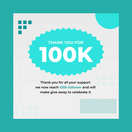 Social Media Post Template: Thank You For 100kのイラスト素材