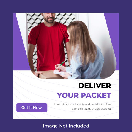 Social Media Post Template: Deliver Your Packetのイラスト素材