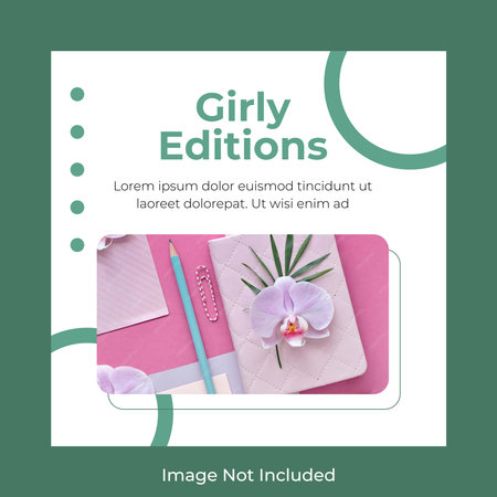 Social Media Post Template: Girly Editionsのイラスト素材