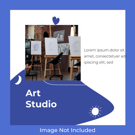 Social Media Post Template: Art Studioのイラスト素材