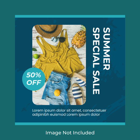 Social Media Post Template: Summer Special Saleのイラスト素材