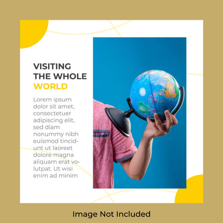 Social Media Post Template: Visiting The Whole Worldのイラスト素材