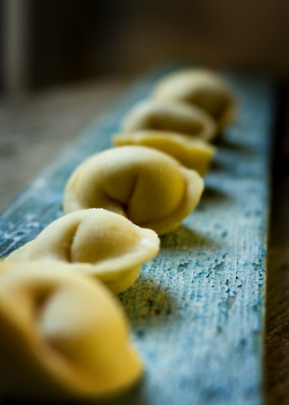 Delicious and tender dumplings made with love by the hands.の写真素材