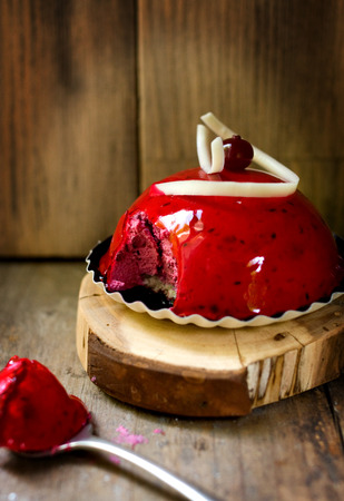 Delicate fruit sweet souffle. Tasty freshness dessert.の写真素材
