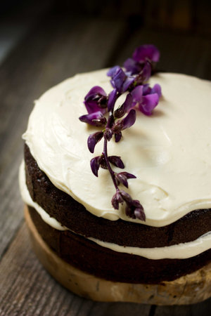 Small sweet Chocolate torte with delicate cream