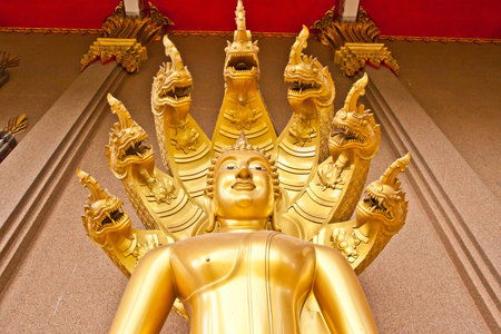 Statue of Buddha in Wat Nuan Chan, Bangkok, Thailand の写真素材