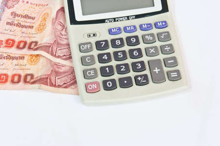Accounting, Calculator and Thai money の写真素材