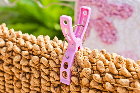 Clamp the fabricの写真素材