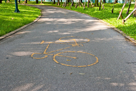A bicycle path in park