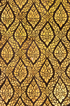 Native art on the wall in the temple