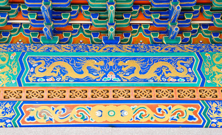 Tradition Chinese painting on Chinese temple wall