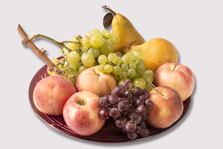Still life with fresh fruits isolated on whiteの写真素材