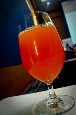 A glass of orange juiceの写真素材
