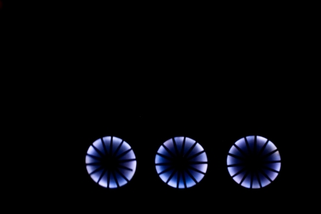 The abstract circular-shaped lightsの写真素材