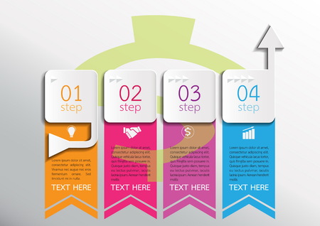 Four steps good ideas and business concept infographics templateのイラスト素材