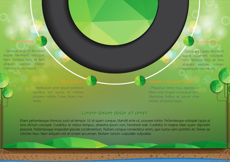 Infographic design template.With green boke background.のイラスト素材