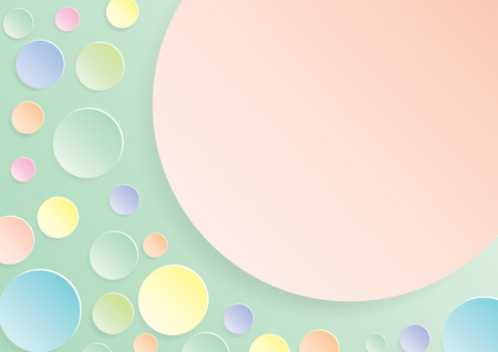 Circle paper cut style on pastels color abstract background.Vector illustration.のイラスト素材