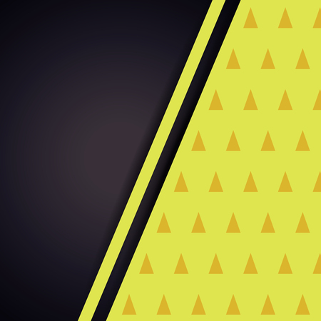 Triangle geometric minimal pattern abstract background on yellow and dark background.Vector illustration.のイラスト素材