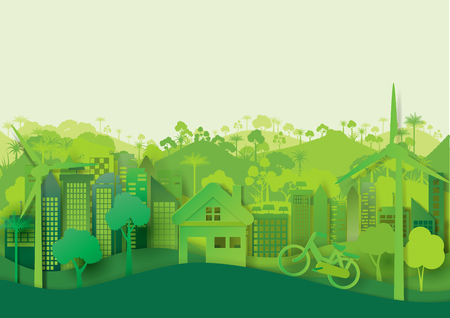 Green eco cityscapeのイラスト素材