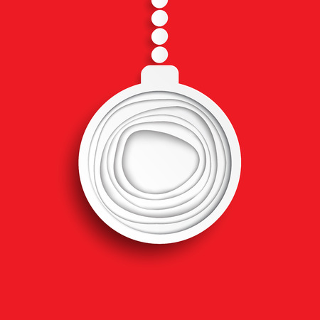 Christmas ball with abstract layer paper background.For merry christmas and happy new year paper art style.Vector illustration.のイラスト素材